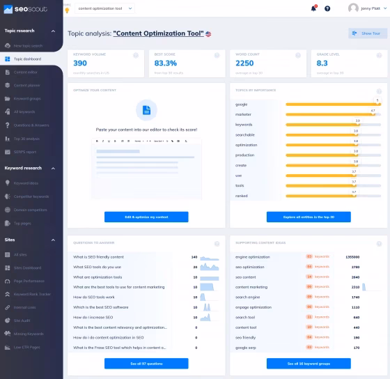 Via SEO Scout seo scout keyword tools